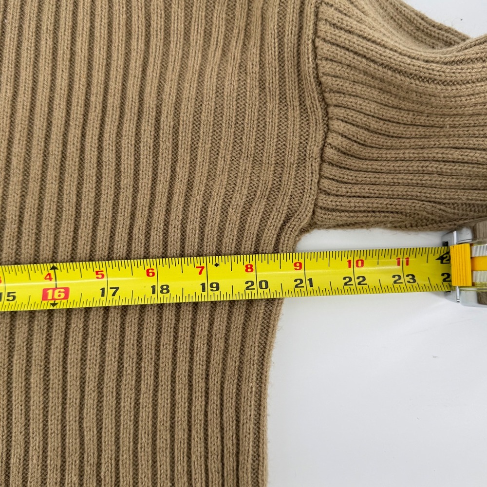 Womens Dark Academia Cropped Knit Cottage Core Ribbed Turtleneck Sweater Camel - Picture 5 of 7